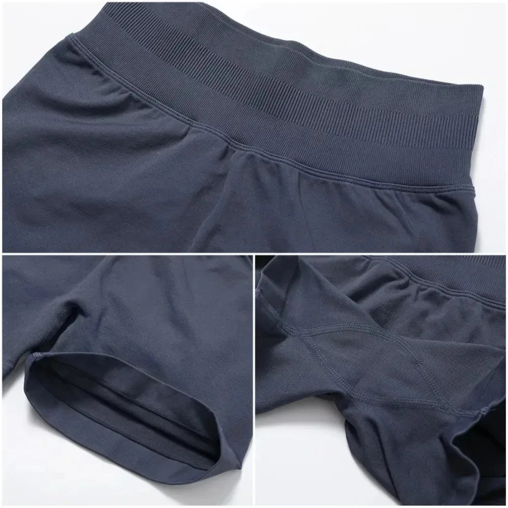 NEW Arrivals 2PCS Set 10 Colors Girls Yoga Gym Set Women's Strap Vest & Shorts Resistance Training Seamless Halter Tank Top Scrunch Butt Lifting Gym Shorts Set
