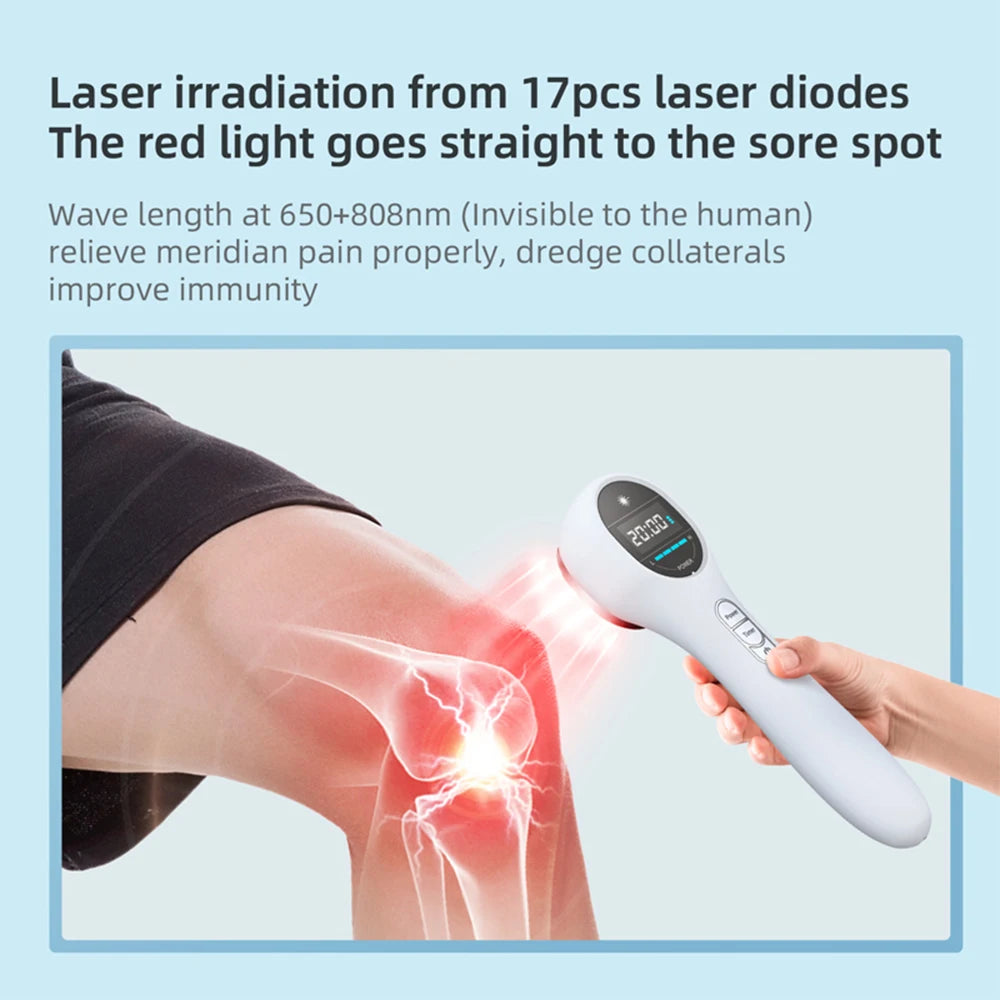 Semiconductor Laser Physiotherapy Instrument 650nm 808nm Red Light Physiotherapy Massage Device for Relief Joint and Muscle Pain