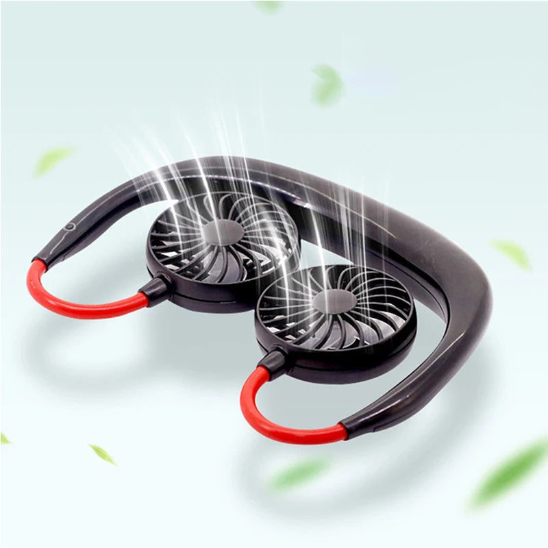 Wearable Neckband Fans USB Rechargeable Leafless Mini Neck Fan Air Conditioner Cool Portable Bladeless Hanging Fans