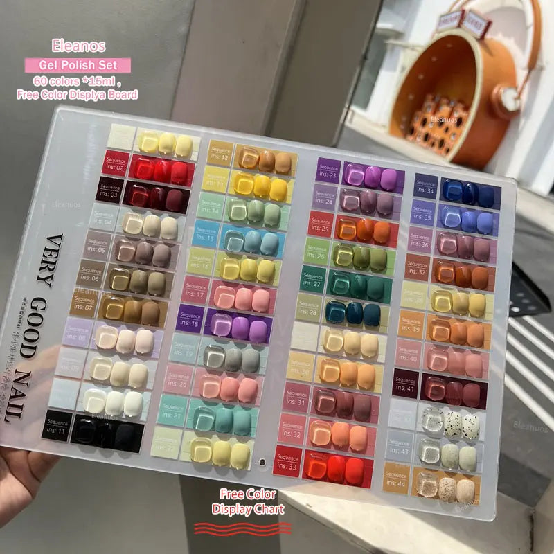 44pcs Very Good Nail Gel Nail Polish Kit Nail Salon Gel Lacquer With Color Card Nail Gel Soak Off UV LED Nail Varnish Set