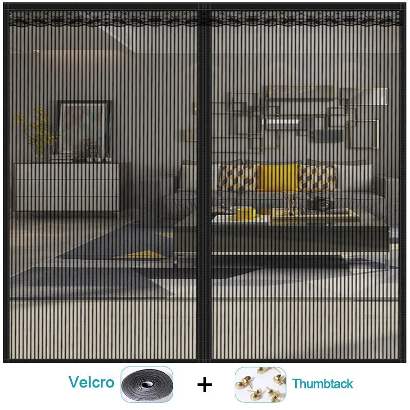 NEW Arrivals 80CMx210Cm - 2Mx240CM White/Gray/Black Color Magnetic Mosquito Net Tool-Free Summer Anti Bug Fly Door Curtains Mesh Automatic Closing Door Screen Kitchen Anti Bug Fly Door Screen