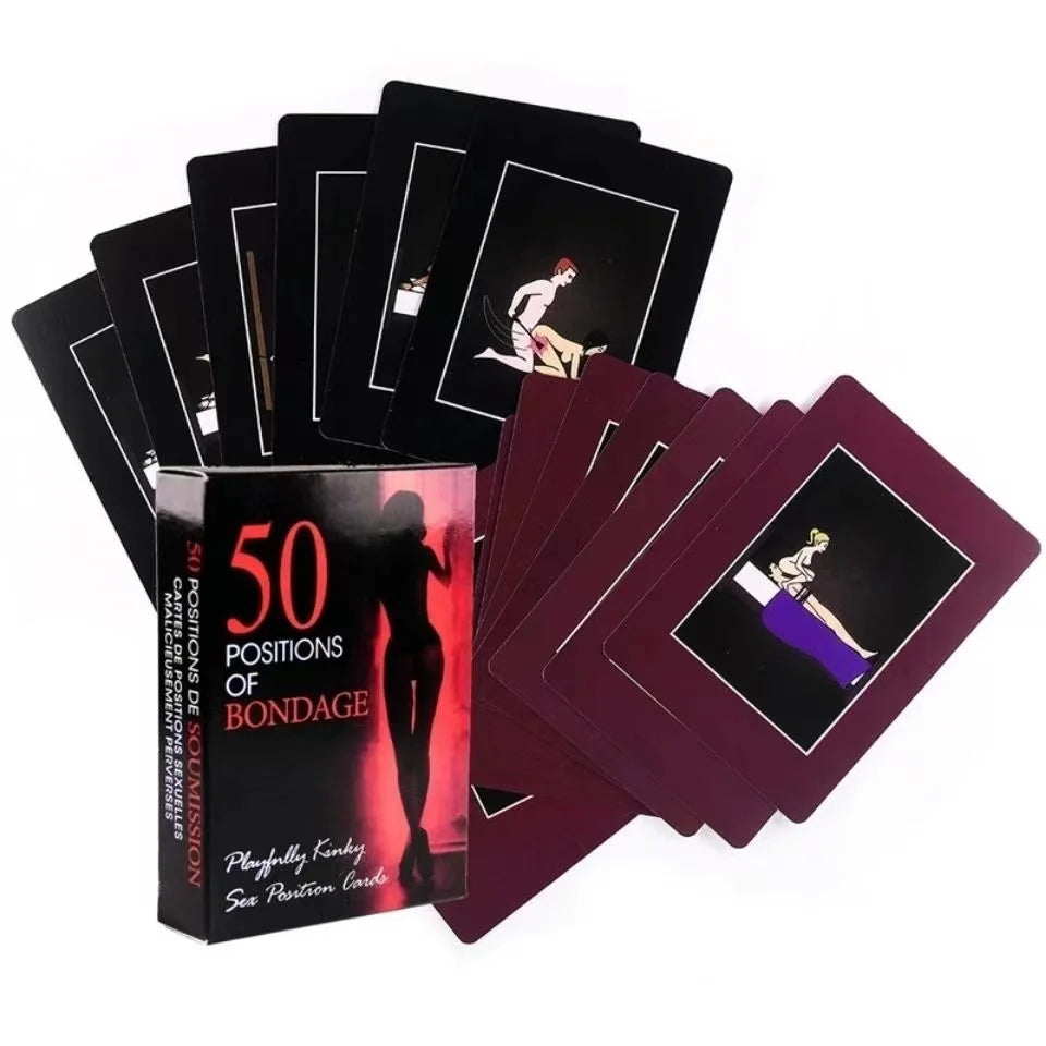 50 positions of bondage Bedroom Commands Adult Fun Sex Love Cards, Naughty Gifts, Valentine's game, Halloween gift