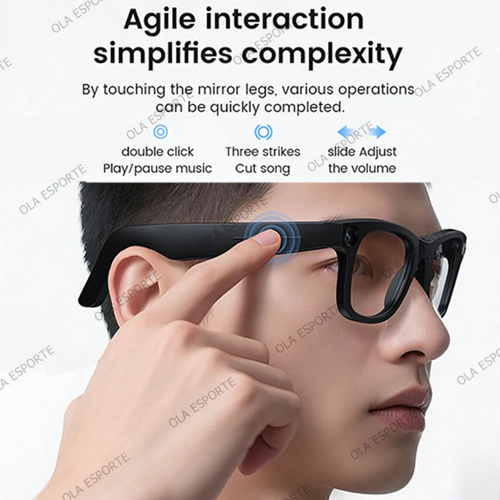 NEW Arrivals 4K AI Smart Glasses Multifunction Camera Bluetooth Call Voice Assistant Music Player Translate Glasses UV Polarized Sunglasses Xiaomi Outdoor Business Meetings Spy Glasses