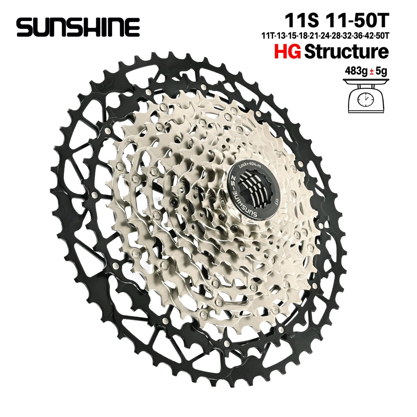 Ultralight Bicycle Cassette Freewheel Carbon Steel Material 9/10/11/12/13 Speed HG Structure Sprocket for Mountain Bike Bicycle Accessories Sports Supplies
