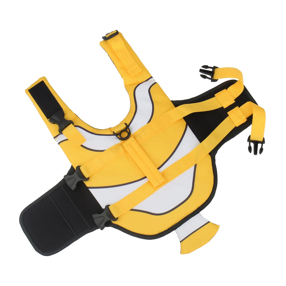 XS-2XL 4 Colors Dog Life Vest Summer Pet Jacket Dog Safety Clothes Swimwear Swimming Suit Clown Fish Pattern Pets Safety Accessories