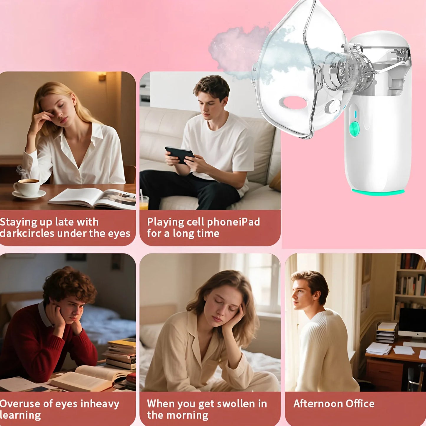 NEW Arrivals Electric Eye Steamer Mist Humidifier: Relieves Eye Fatigue, Moisturizes Dry Eyes, Pain Relief Dark Circles Remove for Ultimate Facial Hydration