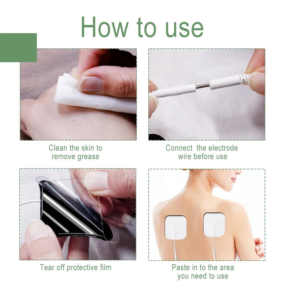 NEW Arrivals 10/20/50/100PCS 4×4cm/5×5cm TENS Electrode Pads Massager Electrodes Patch For Acupuncture Pulse EMS Muscle Stimulator Sticker Health Care Supplies