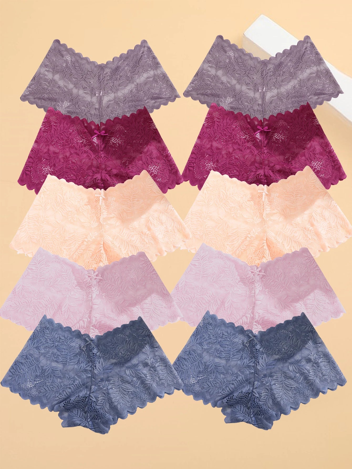 NEW Arrivals 10Pcs/Set Sexy Lace Boxers Panties For Women Low-Rise Floral Underwear S-XL Girls Sexy Panties Ladies Lace Underpants Lingerie Sets