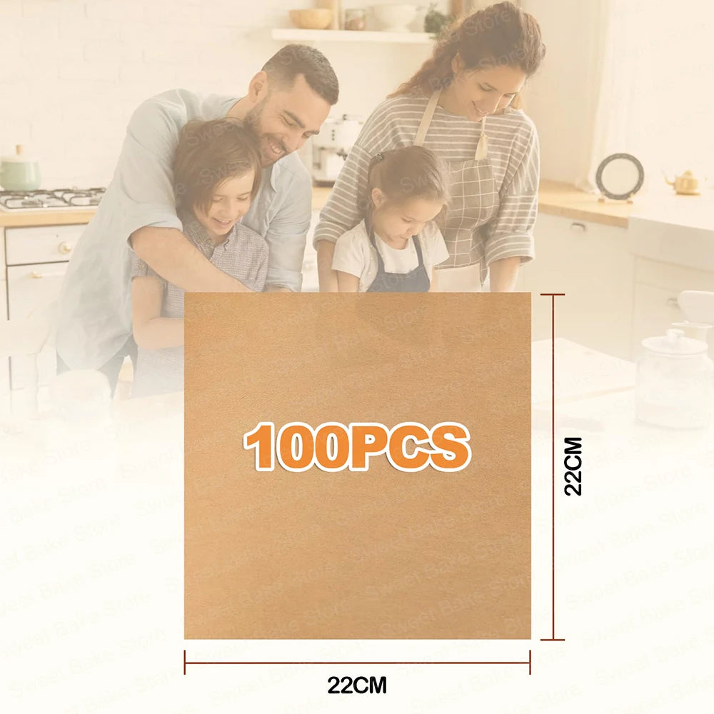 50/100 PCS Set Unbleached Parchment Paper Sheets, Precut Baking Paper | Non-Stick Parchment Paper for Oven, Air Fryer & Wrapping Paper Sheets