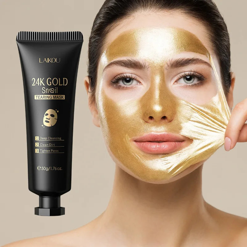 Japanese Sakura + 24K Gold Snail Peeling Face Mask Anti Wrinkle Whitening Acne Blackhead Removal Facial Tear Off Mask Skin Care Products