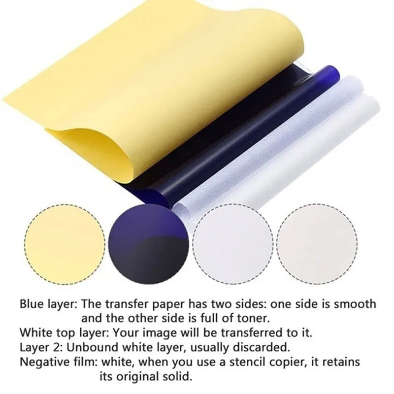 10PCS A4 Tattoo Transfer Paper Tattoo Supplies Carbon Thermal Transfer Paper Tattoo Stencil Copy Tracing Paper Accessory