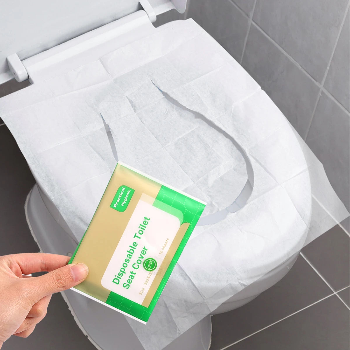 NEW Arrivals 200PCS Set Disposable Toilet Seat Cover Paper Portable Waterproof Soluble Water Travel Camping Hotel Bathroom Toilet Mat Pads