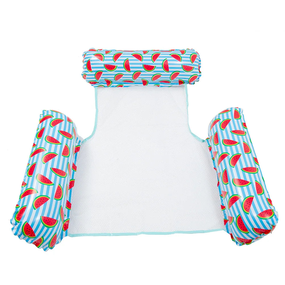 NEW Arrivals 2PCS Set 10 Colors/Styles Summer Pool Float Mat - Striped Inflatable Lounge Chair & Hammock for Adults Kids Water Sports Toys Home Swimming Pool Beach Inflatable Mattress