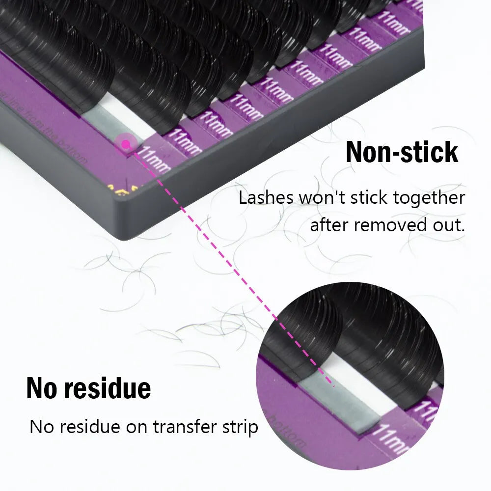NAGARAKU Individual Lashes Premium Classic Eyelash Extension Black Matte Natural Soft