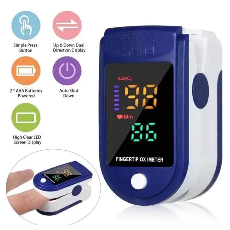 NEW 3PCS Set LCD Portable Health Care Pulse Meter BP Monitor Automatic Digital Arm Blood Pressure Monitor Tonometer Meter Sphygmomanometer Health Care Supplies