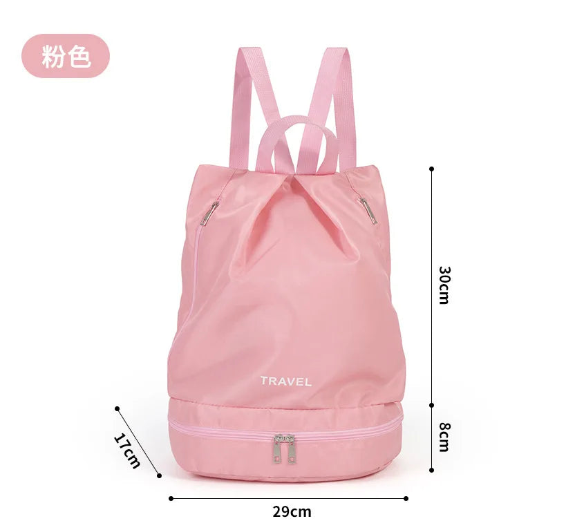 35L Large Capacity Swimming Bag, Waterproof Outdoor Travel Gym Fitness Backpack, Sports Equipment Storage Bag, Women's Dry Wet Separation Yoga Bags