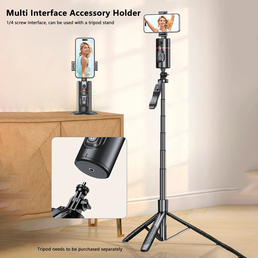 New 360 Rotation Follow-Up Gimbal Stabilizer Monopod Foldable Desktop Tracking Gimbal Stand For YouTube TikTok Instagram Reels Live Photography Smartphones Supplies Mobile Phones Electronics Products Tools