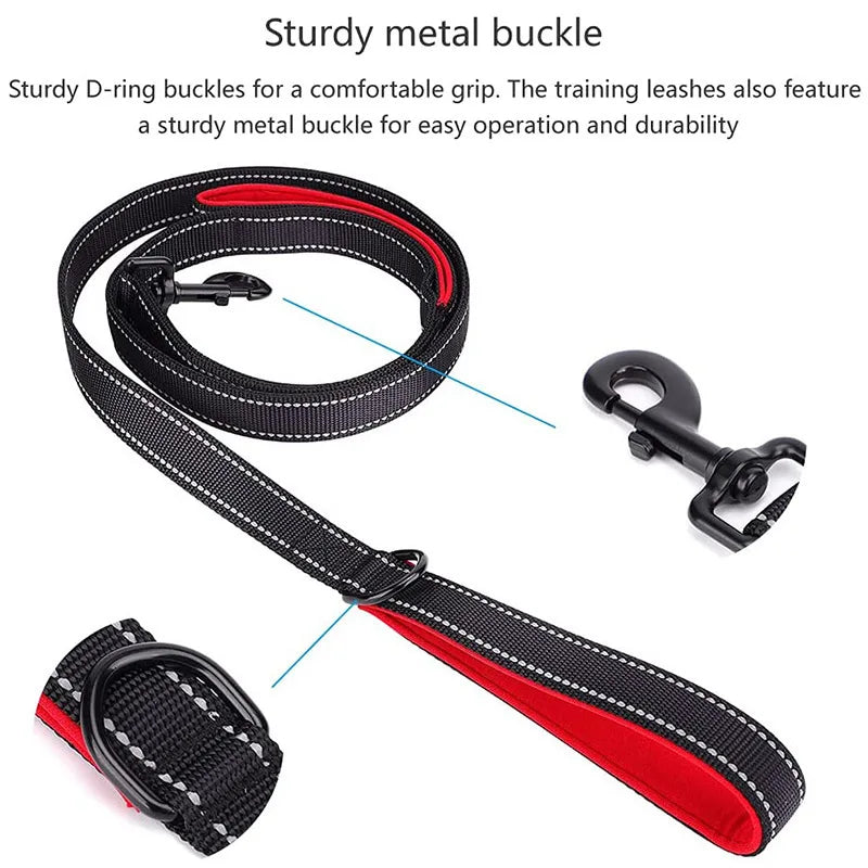 NEW Arrivals 9 Colors 1.2/1.5/1.8m Two Handle Heavy Duty Double Handle Nylon Dog Leash For Training Control Guard Rope Walking Cats Dogs Harness Lead Pets Accessories