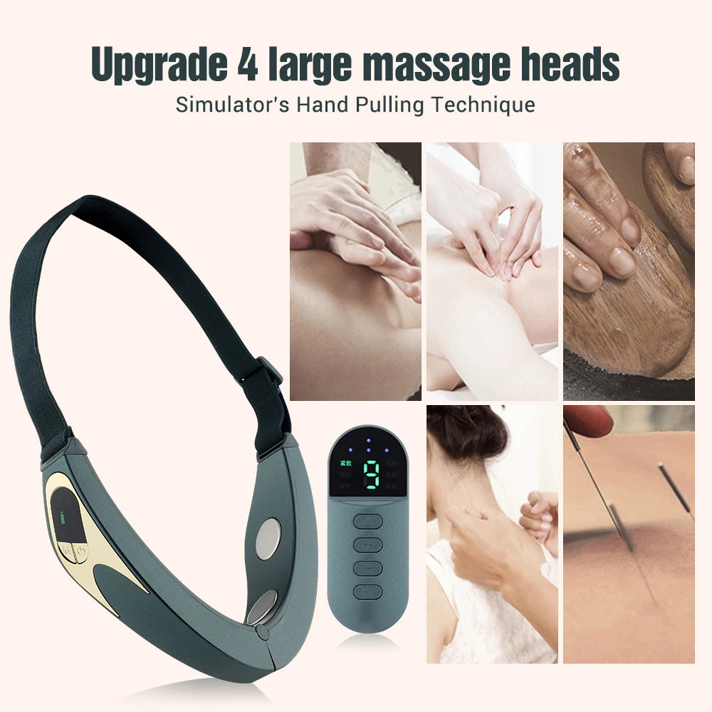 NEW Arrivals Electric 4 Modes Facial Lifting Device Facial Slimming Vibration Massager Facial Heating Double Chin V Shape Lift Belt Face Hot Compress Massager