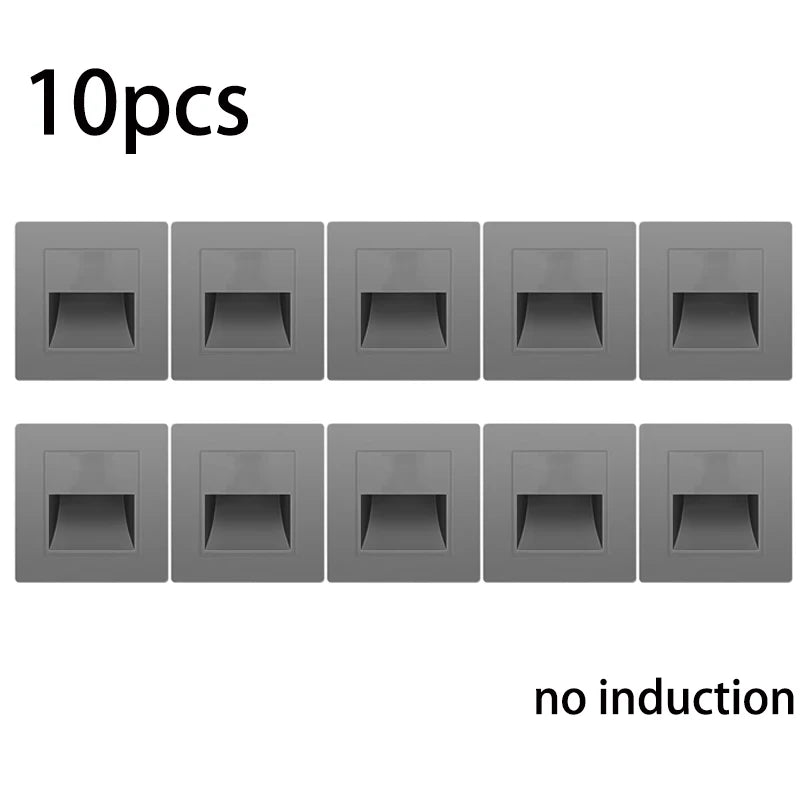 NEW Arrivals 10PCS Set Motion Sensor Light AC110V-240V Infrared Human Body Induction Night Footlight LED PIR Sensor Stairway Corridor Foyer Lighting