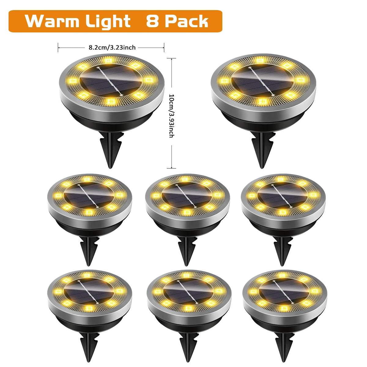 NEW Arrivals 4/8PCS Set Solar Ground Lights IP65 Waterproof Solar Lights Outdoor Solar Garden Lights In-Ground Landscape Lights for Yard Lawn Patio Deck Home Garden Lighting Accessories