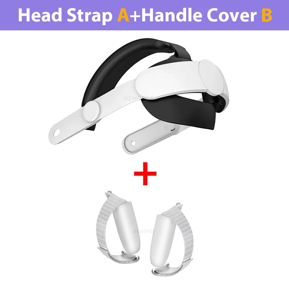 META Quest Set Upgraded Adjustable Head Strap For Quest 3/3S Replacement Headband For Quest 3S Comfort Wear Elite Strap Headwear VR Accessories