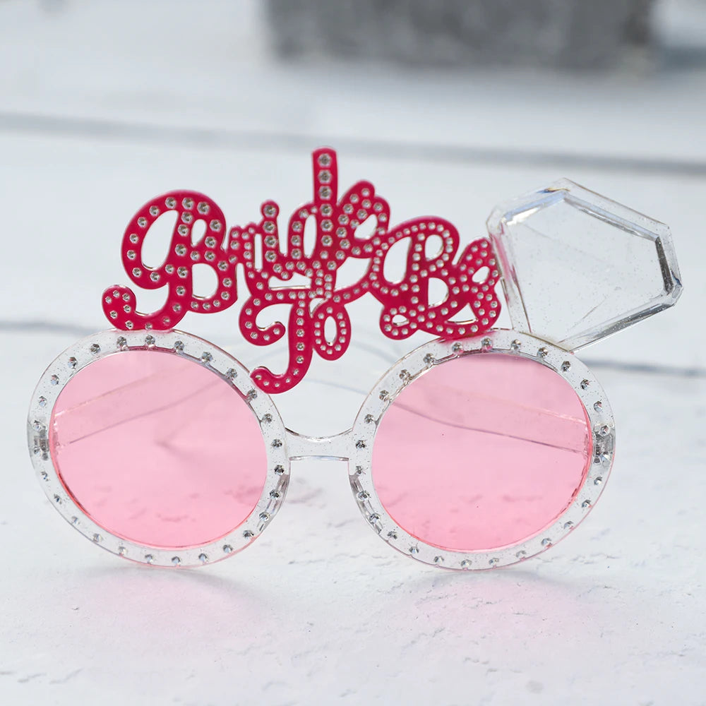 NEW Arrivals 1Pcs Bride To Be Groom Glasses Bling Diamond Bride Sunglasses Eye Decoration Bachelorette Hen Party Wedding Supplies Photo Props