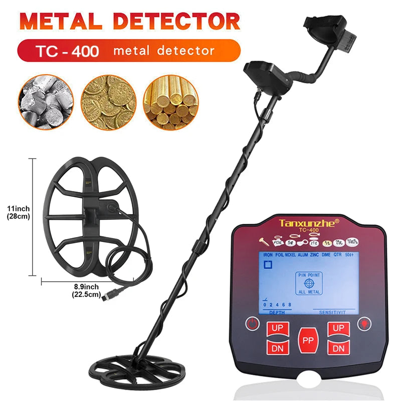 NEW!!!! Professional Underground 2m Depth TC-400 Metal Detector Gold Detectors Treasure Hunter Detector Circuit Metals High Sensitivity Waterproof