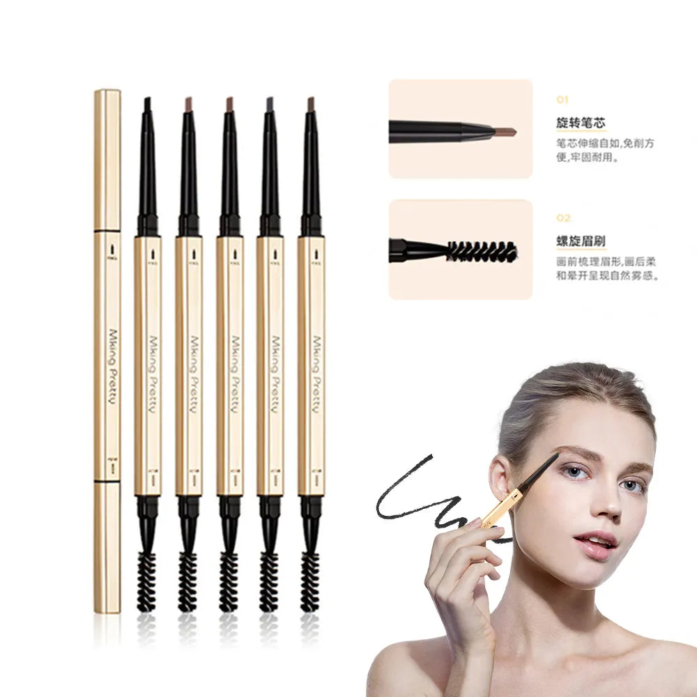 Makeup for Women Waterproof Eyebrow Enhancer Pen with Double Head Pencil and Brush Long Lasting Eye Brow Cosmetics Easy to Wear