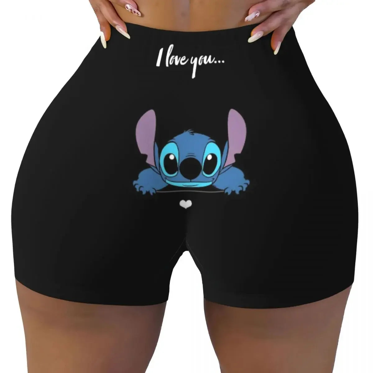 NEW Arrivals S-2XL Women's Stitch Anime Workout Yoga Shorts I Tried Gym Athletic Volleyball Biker Shorts Girls Sports Apparel Accessories