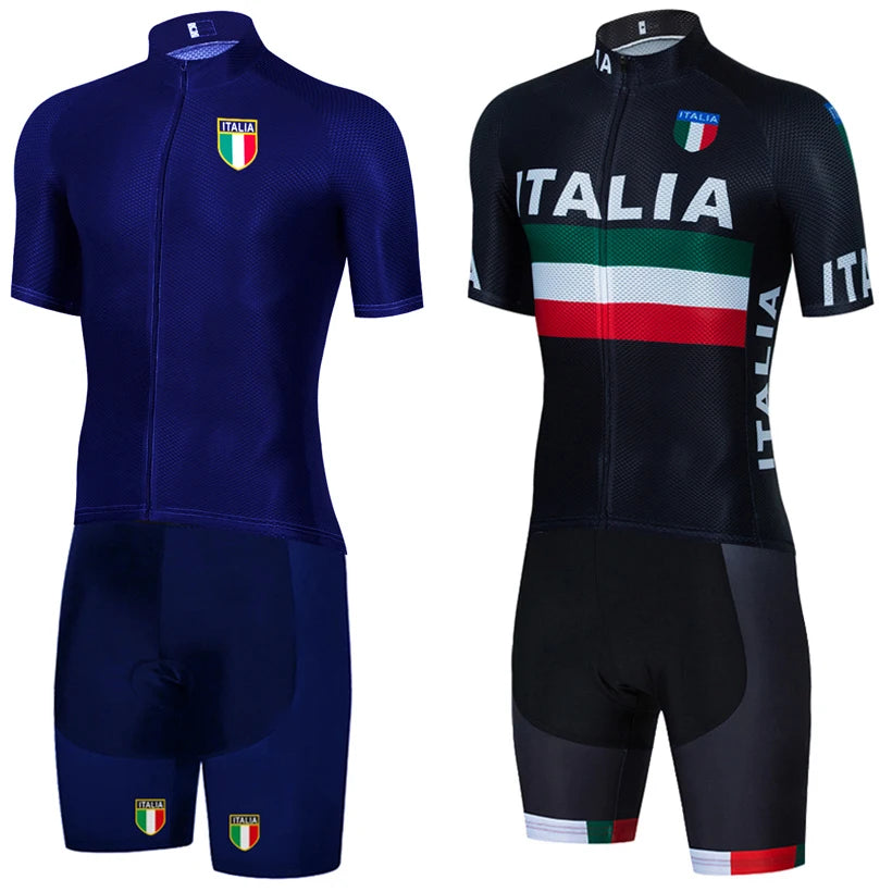 New Cycling Set Blue ITALIA Bike Jersey Bibs Shorts Suit MEN Women MTB Ropa Ciclismo Pro Quick Dry Bicycle Maillot Clothing