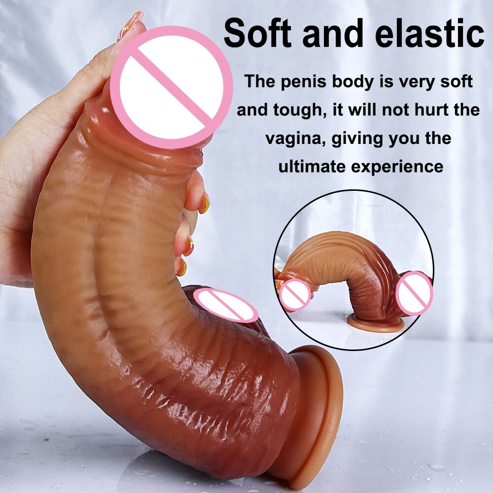 Realistic Big Diameter Dildo Soft Flesh Real with Suction Cup Dick Muscles Large G-spot Sex Anus Toys for Women Men Supplie Toys