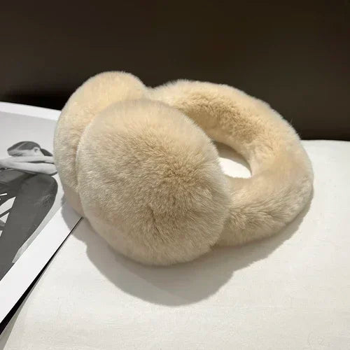 NEW Arrivals 8 Colors 100% Real Rex Rabbit Fur Earmuffs for Women Girls Winter Snow Outerwear Ear Warmers Soft Warm Furry Ear Muffs for Cold Weather Ladies Luxury Fashion Apparel Accessories