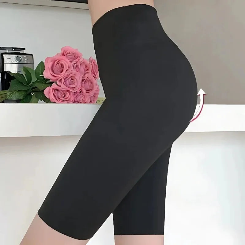 NEW Arrivals 4PCS Set 5 Colors Women's Summer Shark Bottom Pants Riding Running Sports Shorts Elastic Yoga Pants High Waisted Hip Lifting Women Sports Apparel Sets