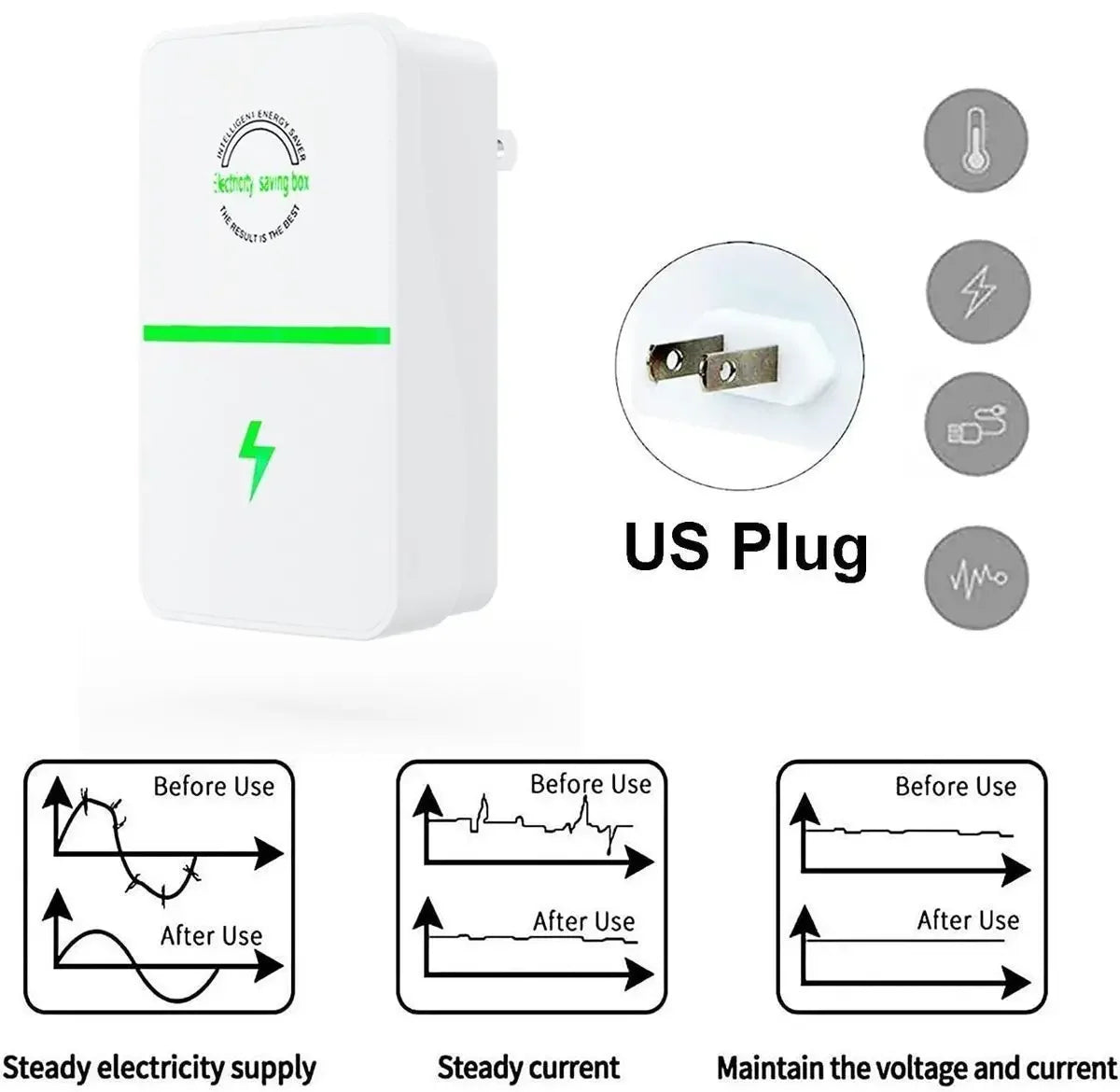 NEW Arrivals Energy Saver Electric King High Power Poly-Energy Household Electric Energy Saving King Air Conditioner Electricity Saver Device Home Office Electrical Accessories
