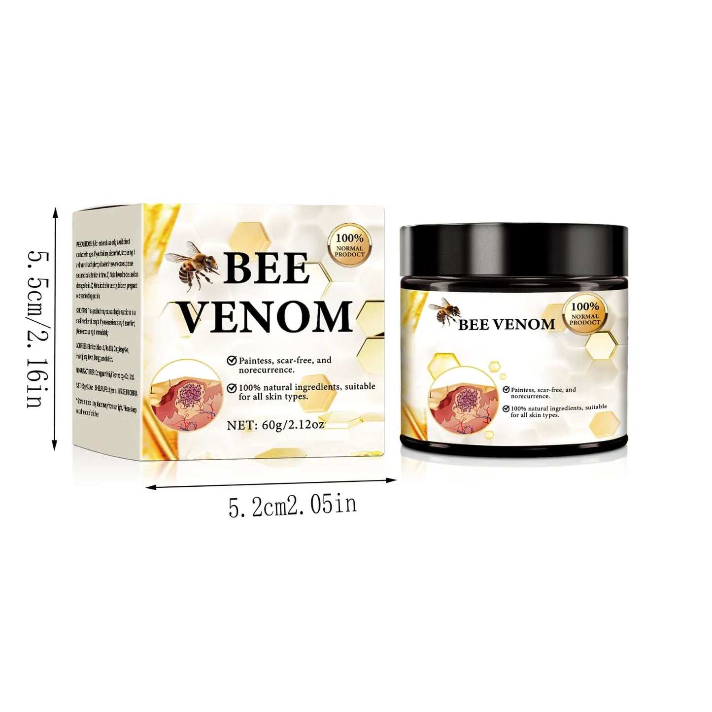 New Bee Cream, 6Pcs New Bee Care Cream, Bee Mole And Wart Care Cream Bee Repairing Cream For All Parts Of The Body
