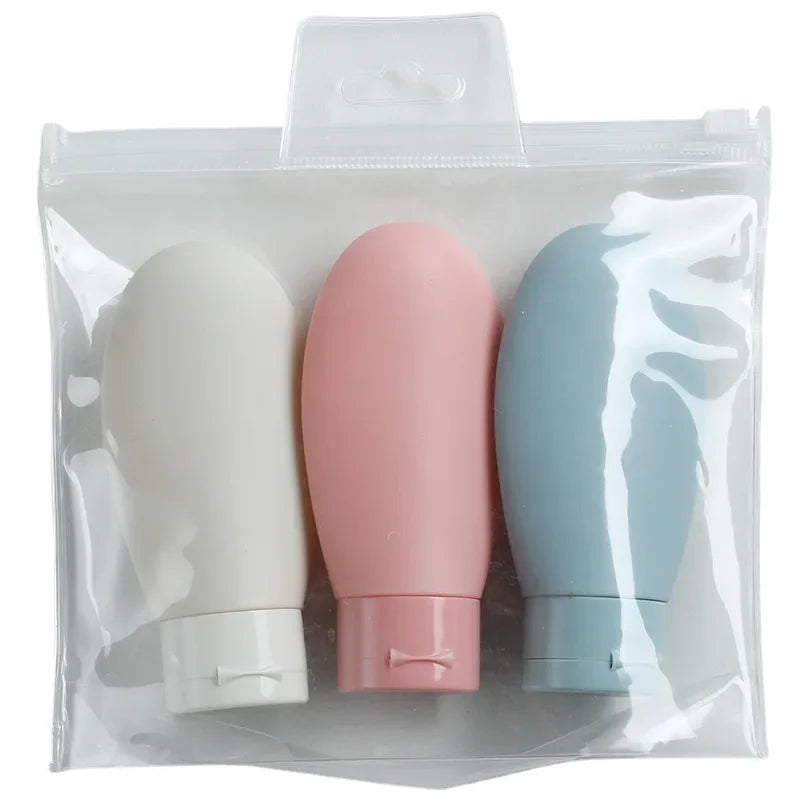 NEW Arrivals 3PCS Set Nordic Style PE Hose Dispensing Bottle, Portable Hotel Shampoo, Shower Gel, Travel Squeeze Lotion Dispensing Kit