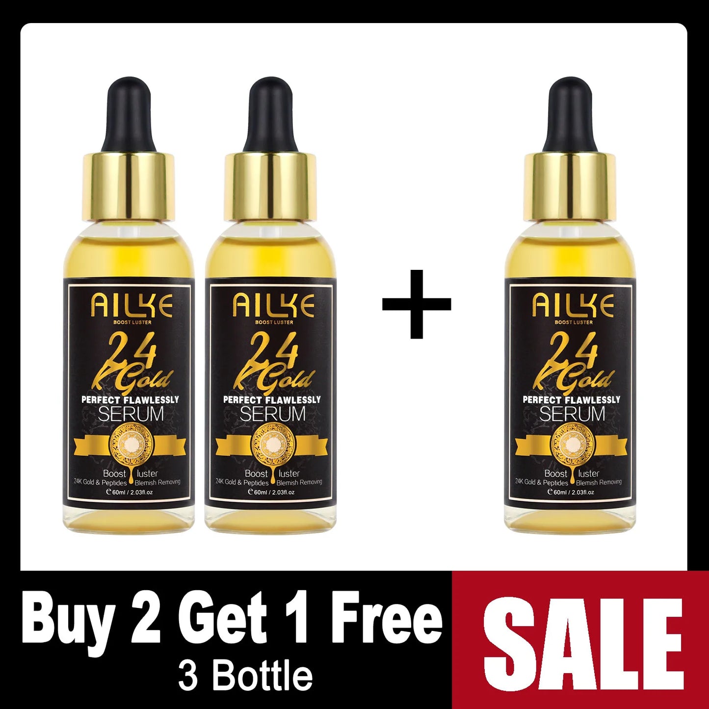 NEW Arrivals AILKE Korean Set 24K Gold Flawlessly Skin Care Range, Skin Whitener, Reduce Dark Spots, Melanin, Wrinkles, Moisturize, For Women & Men Skin Care Supplies