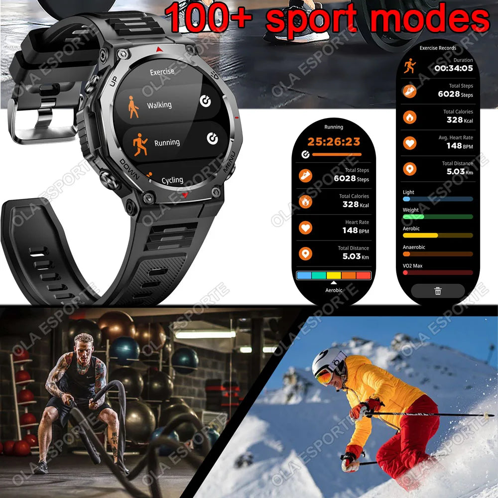 NEW Arrivals GPS Smart Watch 15 Languages 5 ATM Waterproof Built-In Dual-Band GNSS GPS Military Swimming Sport Smartwatch Men New For T-Rex 3 Ultra Kt85 Watch Sports Supplies