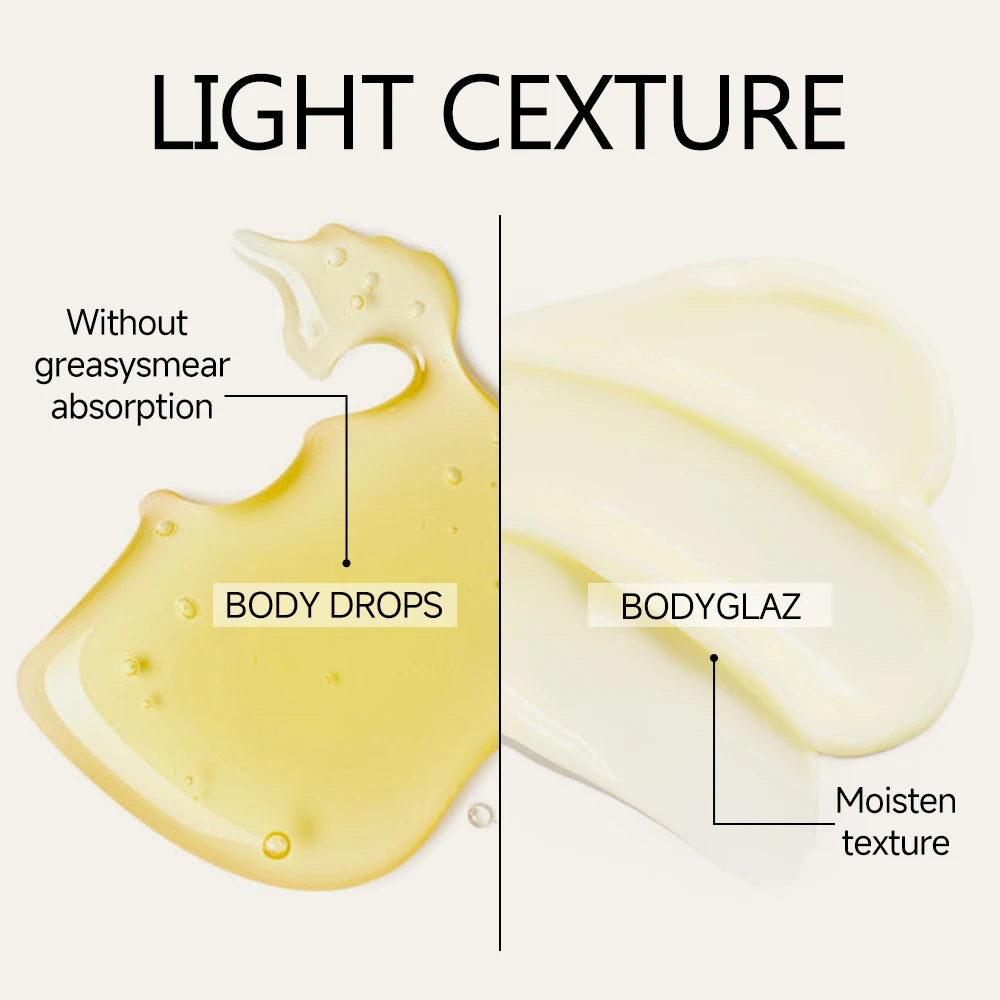 3 PCS Set Mango Body Glaze Drops and Oil Set includes a Rollerball Applicator, Suitable for Dry Skin, Providing Moisturizing Hydrating Skin Care Sets Korean Products