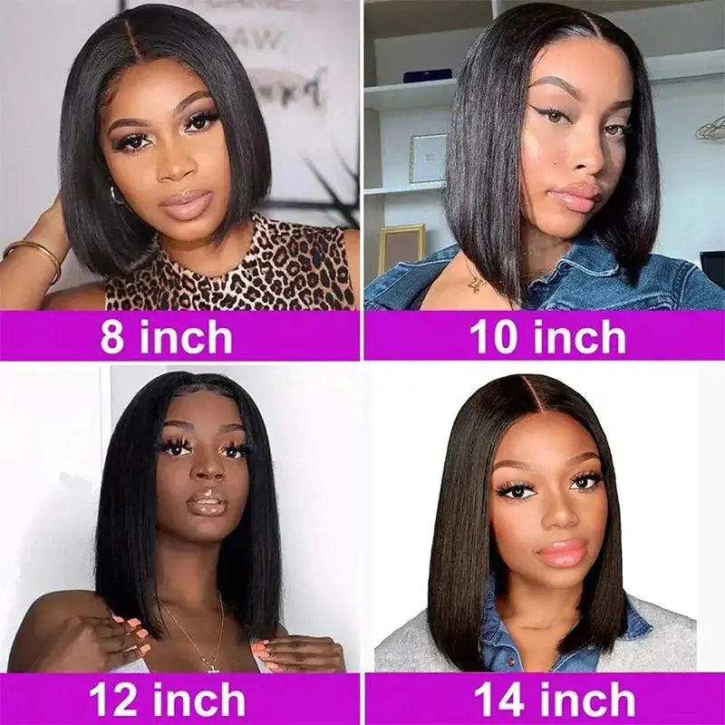 NEW Arrivals 13x4 Straight Lace Frontal Bob Wig 8-14 Inches Pre Plucked 100% Real Human Hair Wigs Brazilian Remy Bone Straight Bob Super Sale