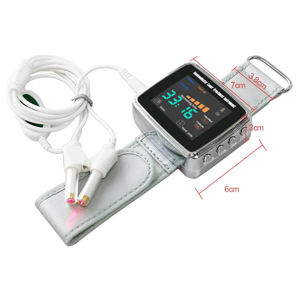 NEW Arrivals 15 Holes 650nm Laser Therapy Watch Diode LLLT Wrist Watch For Diabetes Cholesterol Hypertension Treatment Sinusitis Therapy Health Care Supplies