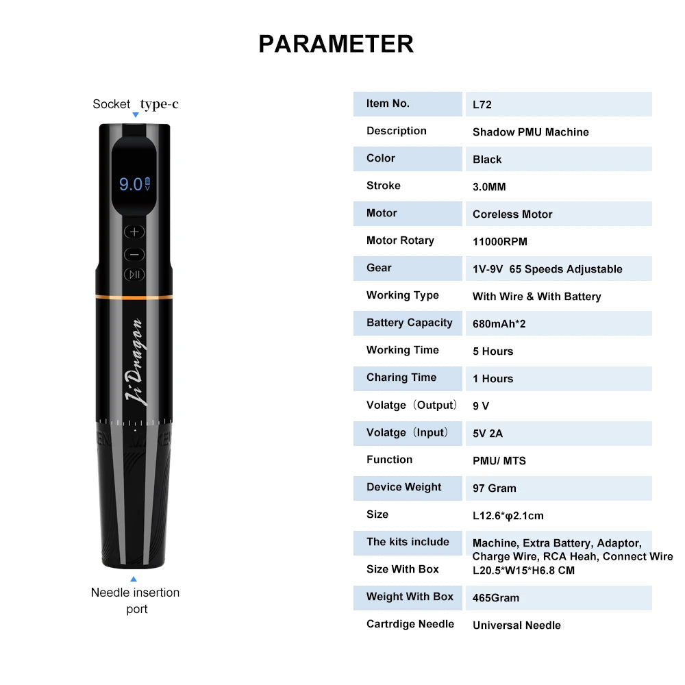 NEW Arrivals PMU Wireless Machine Permanent Makeup Micro Blading for Eyebrows Eyeliner Lip Micro Shading Professional SMP Rotary Tattoo Pen Set Cosmetic Accessories
