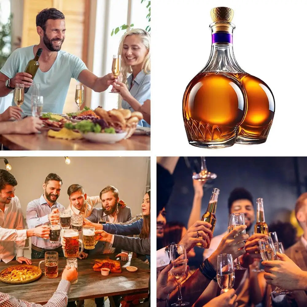 NEW Arrivals Novelty Design Barware Wine Glass Bottle Drinking Container Whiskey Decanters For Liquor Bourbon Tequila Vodka Red Wine Home Office Pubs Restaurant Decoration
