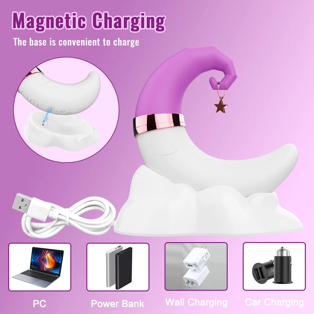 Sucker Nipple Vibrator for Women Clitoral Sucking Vacuum Stimulator Dildo Female Sex Toys Goods for Adults Moon Decorate