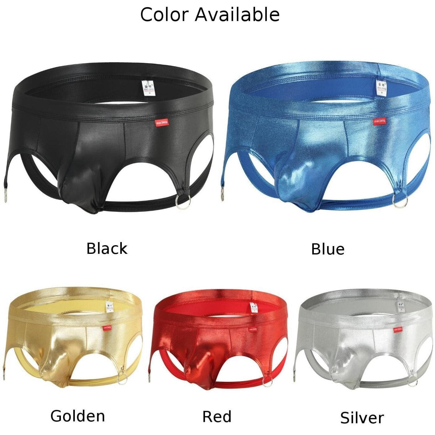 Gays Underwear Men Leather Jockstrap Sissy Panties Sexy Low Waist Briefs Bulge Pouch Male Open Back Novelty Underpants Lingerie