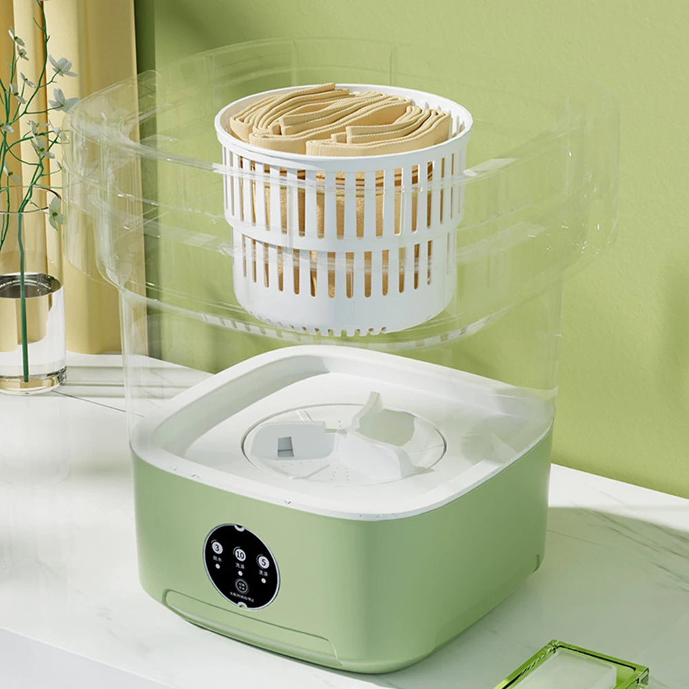 NEW Arrivals 6L 11L 4 Colors Folding Portable Washing Machine with Spin Dryer for Clothes Outdoor Travel Camping Home Ultrasonic Underwear Socks Mini Washer 110V 220V