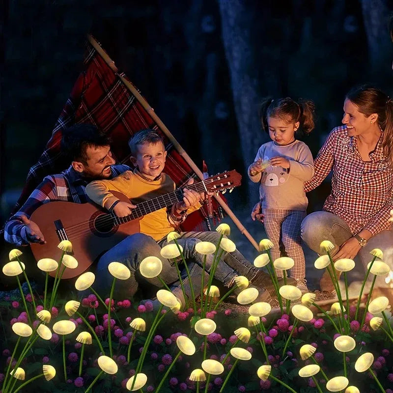 NEW 4PCS Set LED Solar Lights Outdoor Dual Mode Jellyfish Mushroom Lawn Lights Waterproof Decor Yard Patio Pathway for Garden Decoration