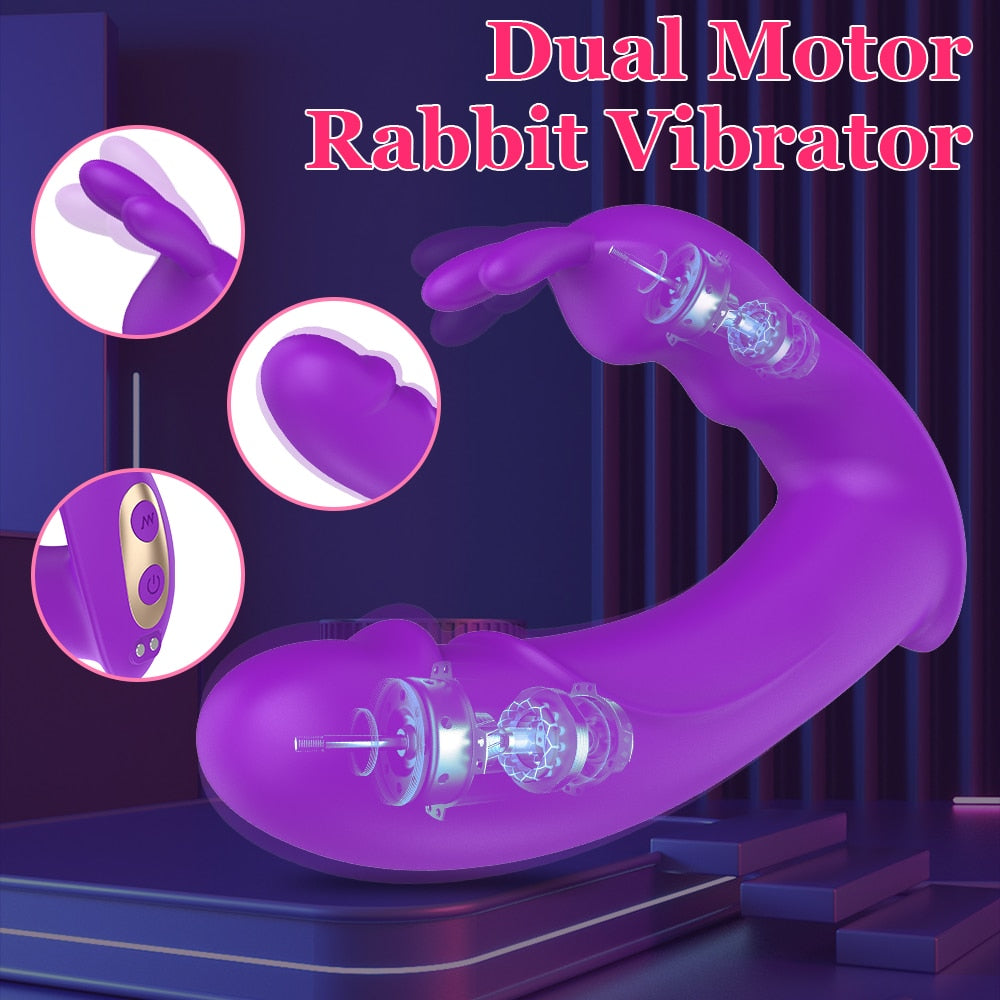 Rabbit Vibrator for Women Clit Stimulator Wireless Bluetooth Dildo Vibrator Female Vaginal G Spot Massage Sex Toy Adult Supplies