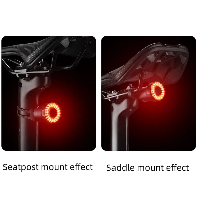 NEW 500mAH Bike Smart Induction Taillight Bright LED Lamp Beads Rear Light MTB Road Bike Waterproof Aluminum Alloy Tail Light Bicycle Lighting Accessories Sports Supplies